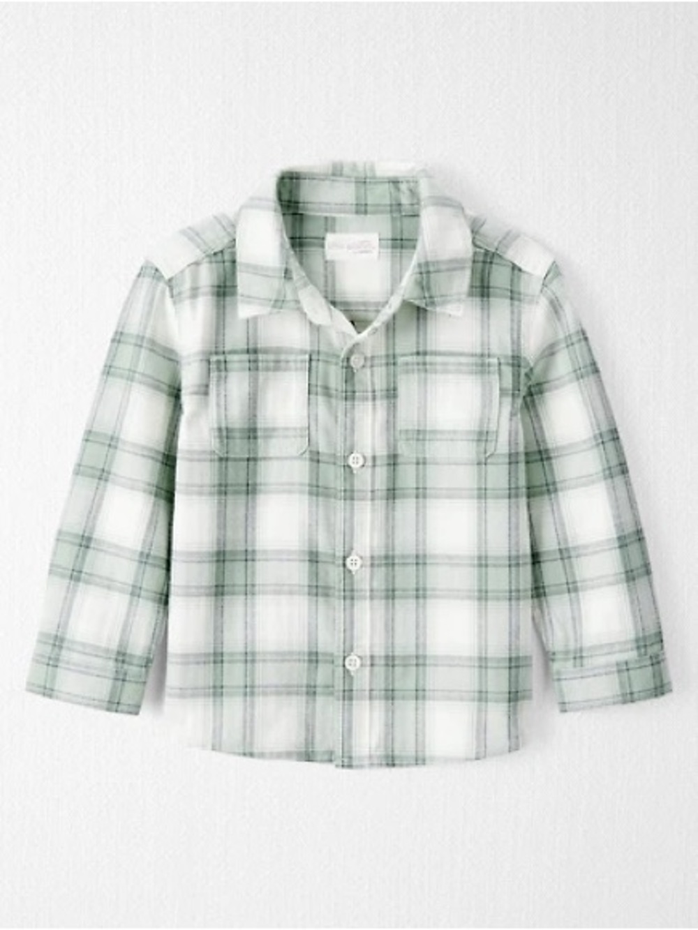 Carter’s Little Planet Organic Boys Plaid Green Longsleeve Button Down 6T NWT